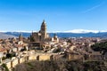 Segovia, Spain Ã¢â¬â View of the Cathedral and the Sierra the Guadarrama behind in Winter